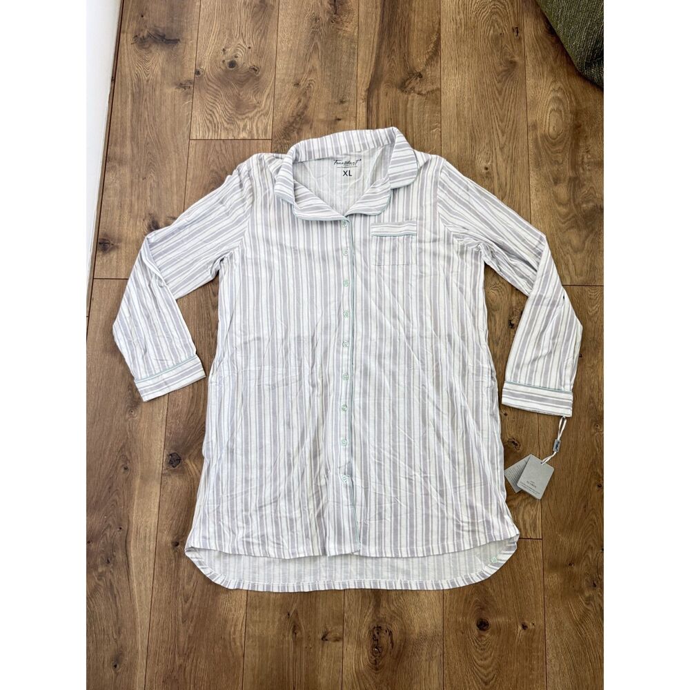 NWT FACEPLANT DREAMS XL lucy boyfriend nightshirt bamboo cotton sleep dress